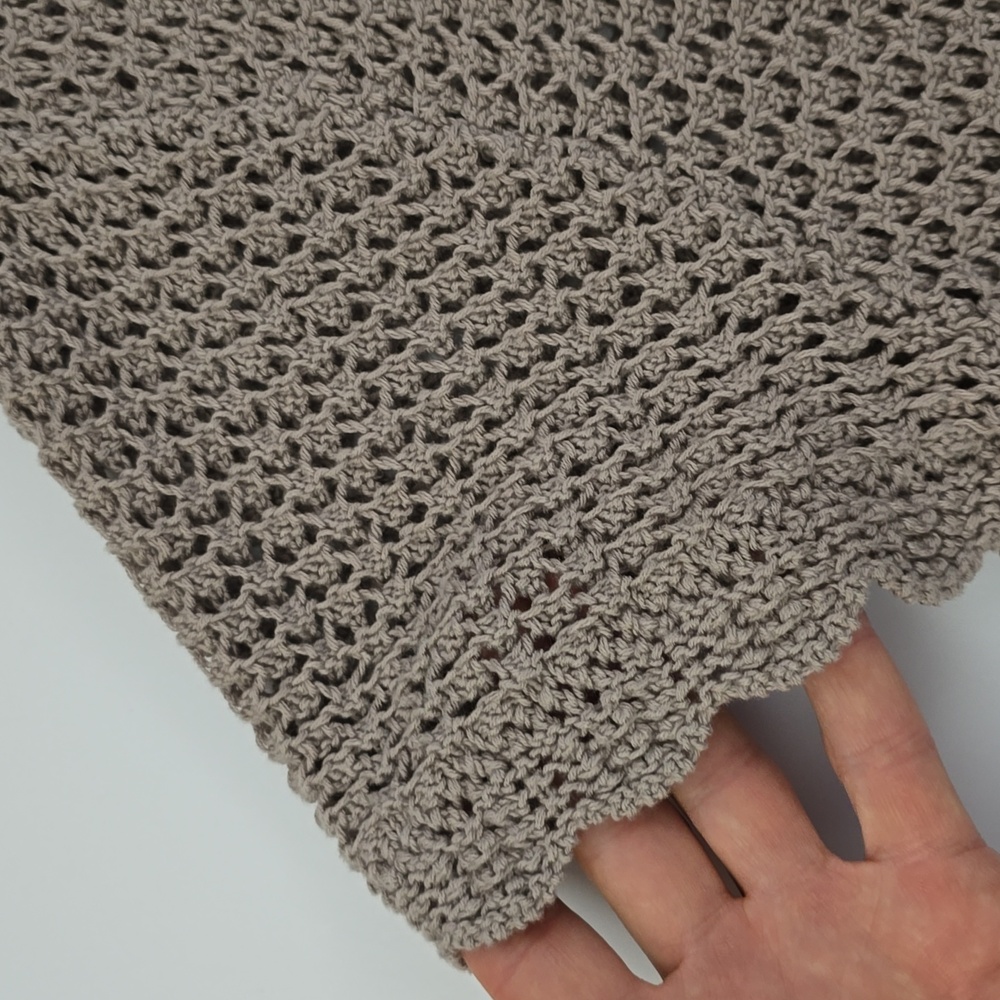 Style & Co Women's Open Front Short Sleeves Cotton Taupe Crochet Cardigan Sz 1X - Picture 8 of 13